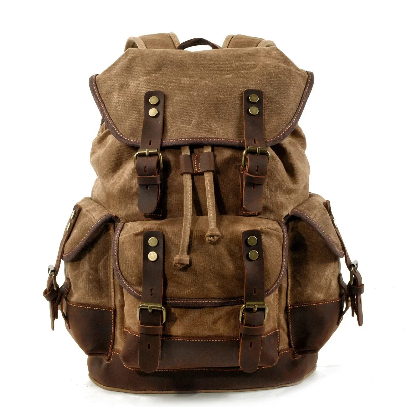 Explorer Leather & Canvas Travel Backpack