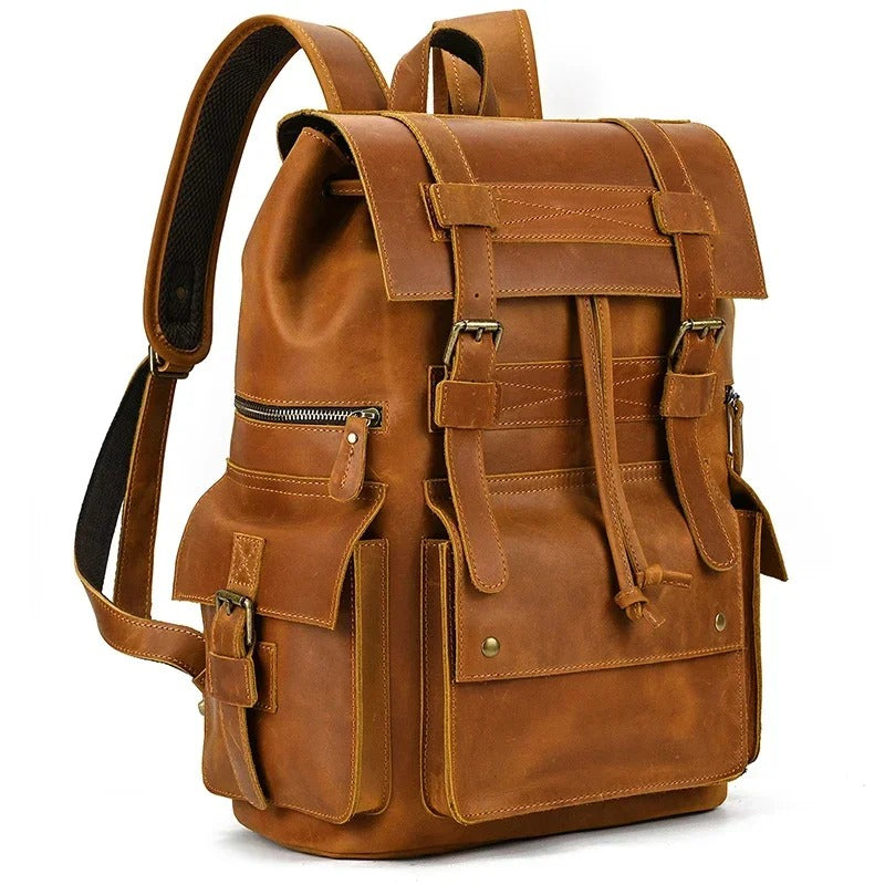 Elite Genuine Leather 17” Travel Backpack